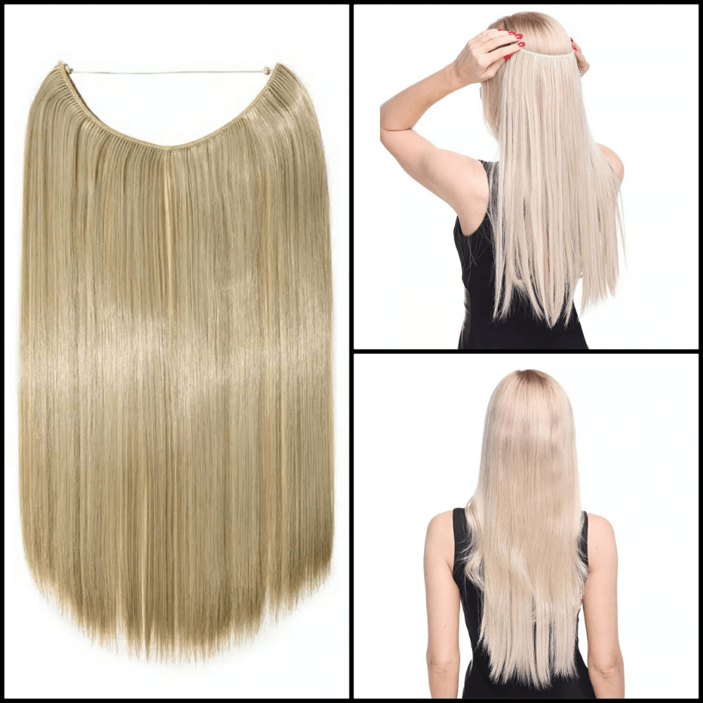 extensão capilar com fio de nylon