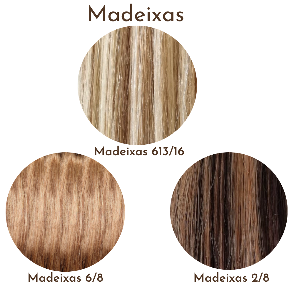 tabela cores madeixas extensões