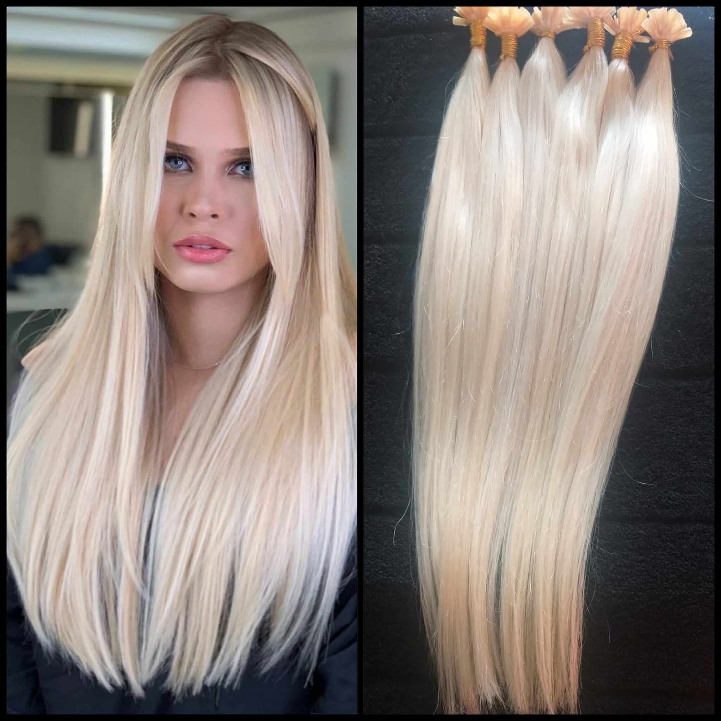 extensões queratina loira 50cm